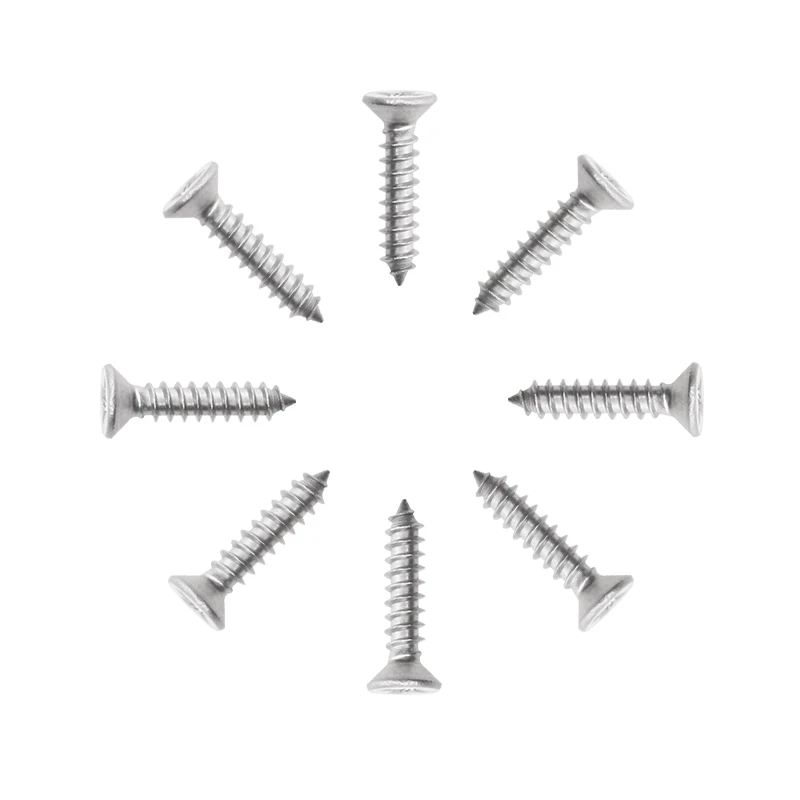 10/30/50pcs M2 M3 M4 M5 M6 304 Stainless Steel Cross Phillips Flat Countersunk Head Self Tapping Wood Screws Small Bolts