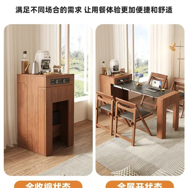 TAO Retractable Dining Table and Chair Side Cabinet Integrated Modern Simple Space-Saving Rectangular Household Meal Table