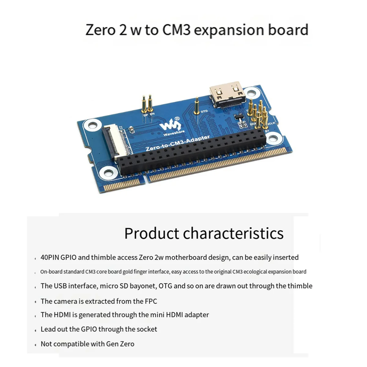 GFR5-Waveshare для платы расширения Raspberry Pi Zero 2 Вт к CM3