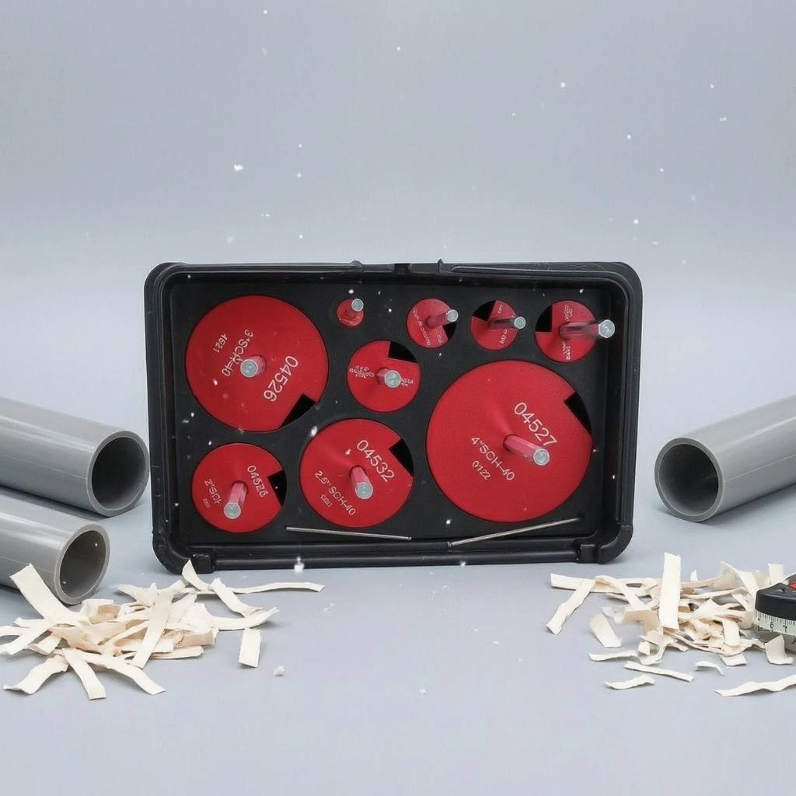 

9 Pieces PVC Pipe Reamer Kit Red ABS Pipe Reamer Kit Plumbing Tool Corrosion Resistant Heavy Duty