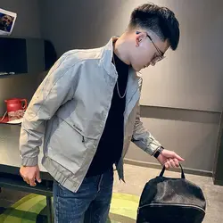 Spring and Autumn Men's Jacket Decoration Body Standing Collar Trendy Brand Internet Celebrity Trendy Casual Youth Coat Top