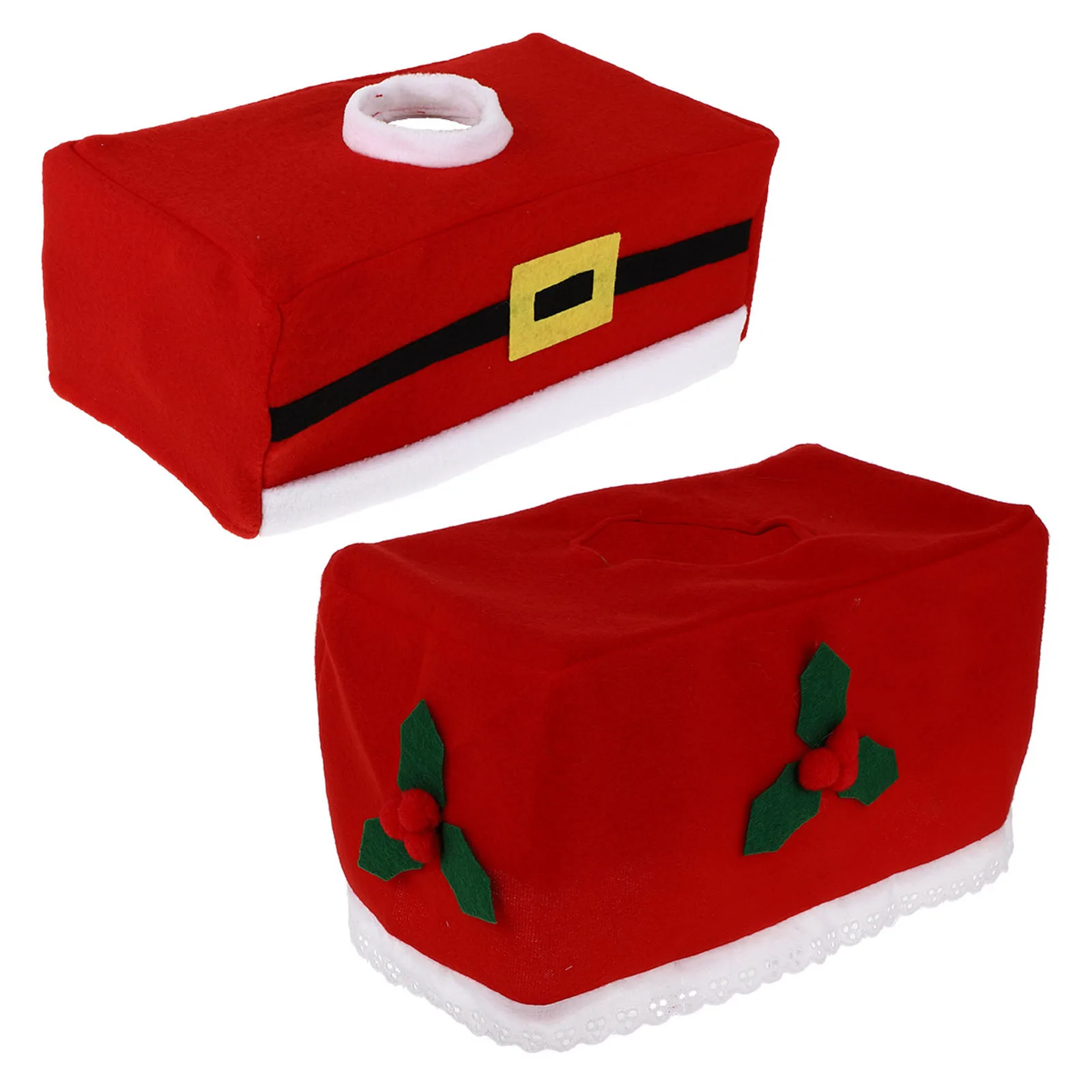 

2Pcs Christmas Santa Snowman Tissue Box Cover Cloth Paper Cover Holder Xmas Table Decoration Paper Box