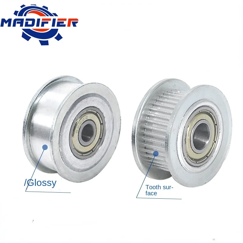 

MXL 22 Teeth tensioner adjustment guide belt bearing idler hole 3/4/5mm Width 6/10/15mm aluminum alloy