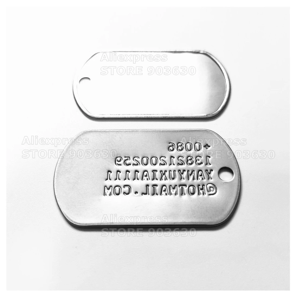 Imagem -04 - Dog Tags Curling Edge Rolado Adequado para Perfuração Gravação Embosser Machines 100 Conjuntos por Lote por Atacado Aço Inoxidável em Branco