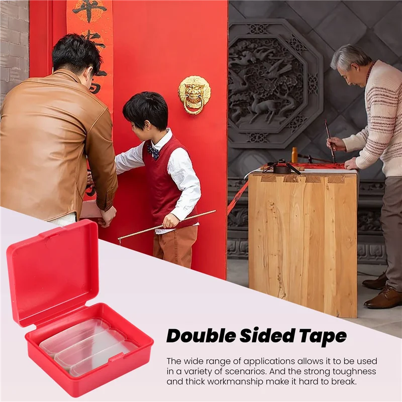Double Sided Tape Non-Marking Strong Adhesives Glue Cuttable Traceless Fasteners Transparent Tape Spring Couplets-AB09