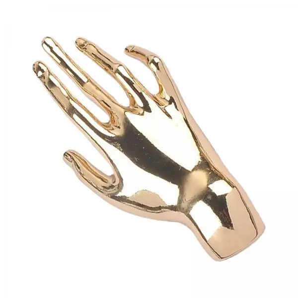 Fashion Women Brooch Right Hand Design Alloy Breastpin Lapel Badge for Sweater Blazer Blouse Dress