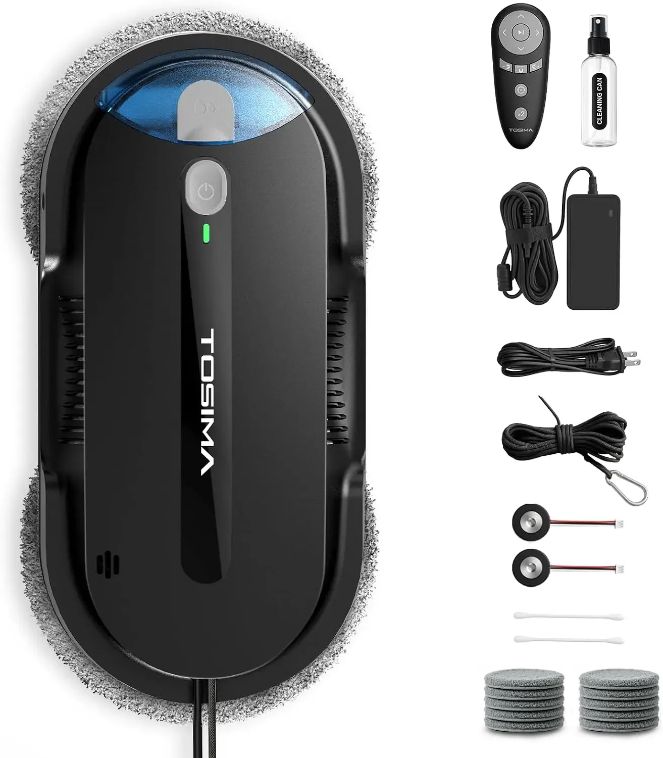 X1 Window Cleaning Robot - Dual-Nozzle Ultrasonic Water Atomization, 85 ml Visible Water Tank, Automatic Window Cleaner