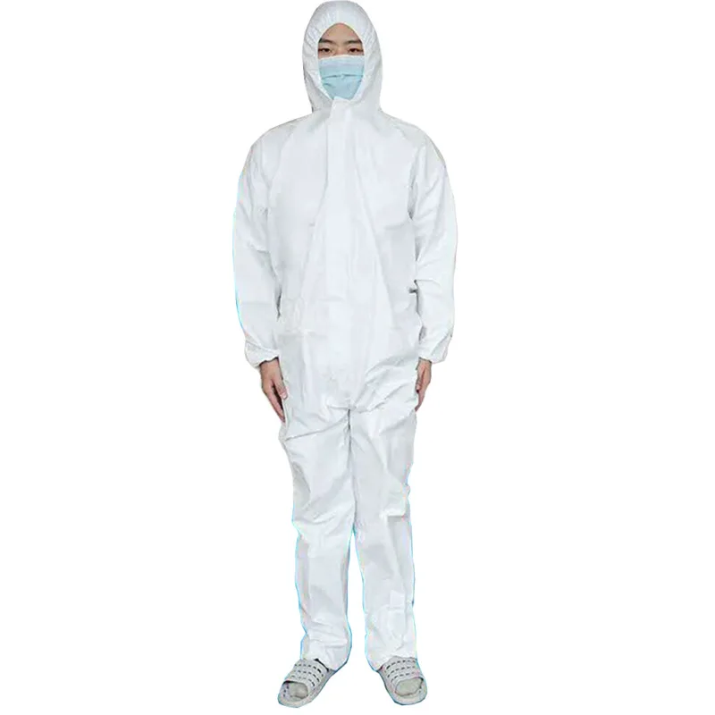 Setelan pelindung yang dapat digunakan kembali Coverall Hazmat setelan pelindung percikan cair anti-ludah setelan pelindung Virus Coverall