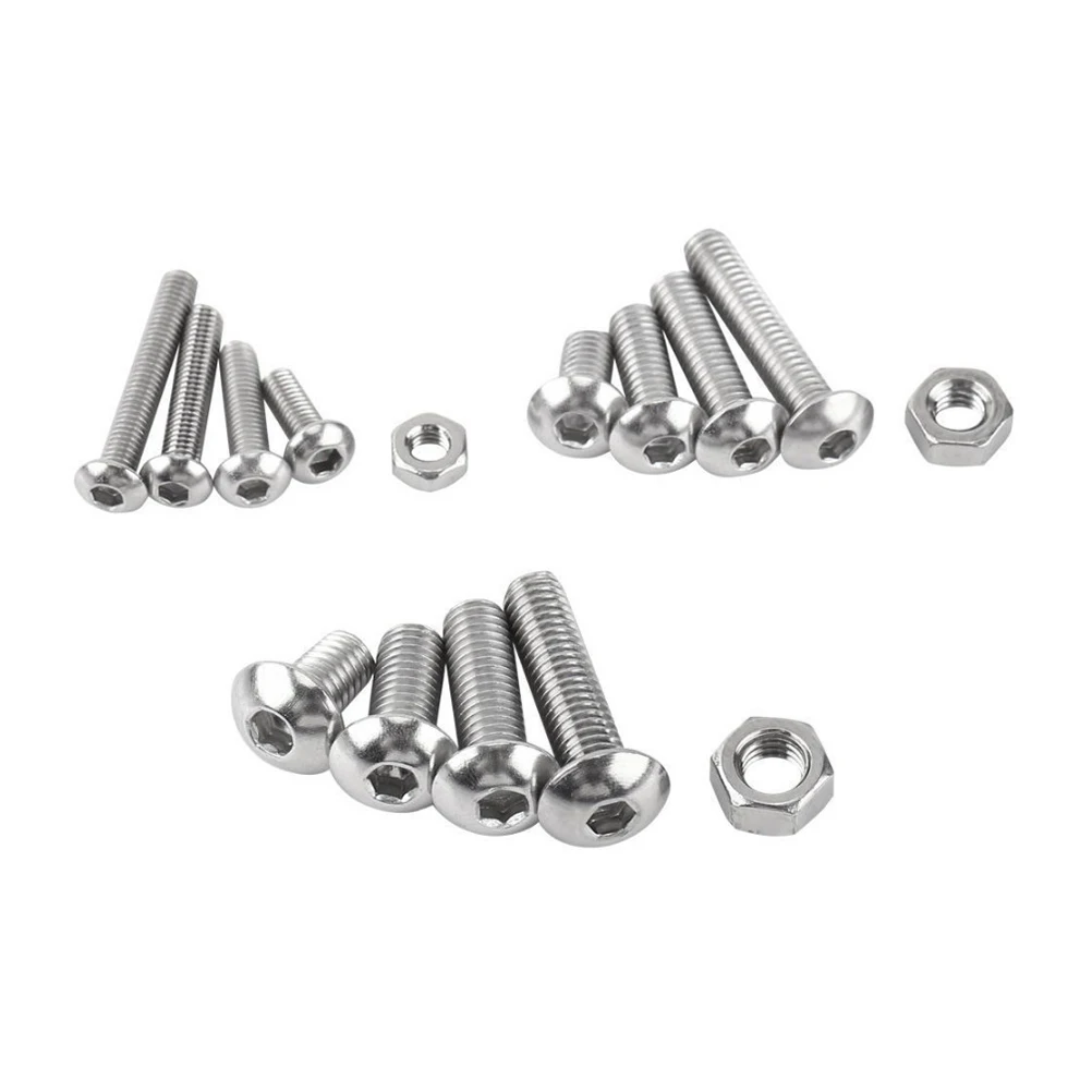 

500 pcs Stainless Steel Screw Assortment Kit Allen Socket Grub Set Screws Nuts M4 M5 Hex Bolts Fasteners Hardware Tools Kit