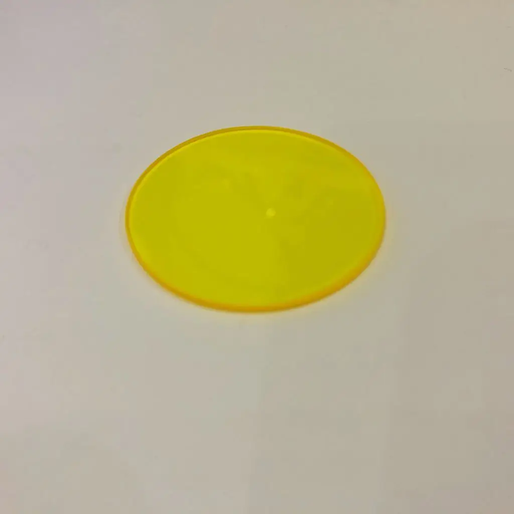 5Pcs Total Size Round Diameter 39mm 1.5mm Thick 450nm Visible High Pass Filter Yellow Glass JB450