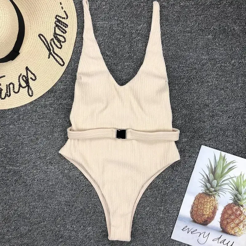 2023 Wit eendelig badpak dames effen badpak halter bodysuit push-up badpak monokini beachwear badmode tankini