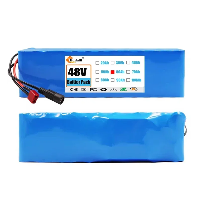 New 48V 80Ah 20000W 13S3P DC/T Lithium ion Battery Pack 80Ah For 54.6v E-bike Electric bicycle Scooter with BMS