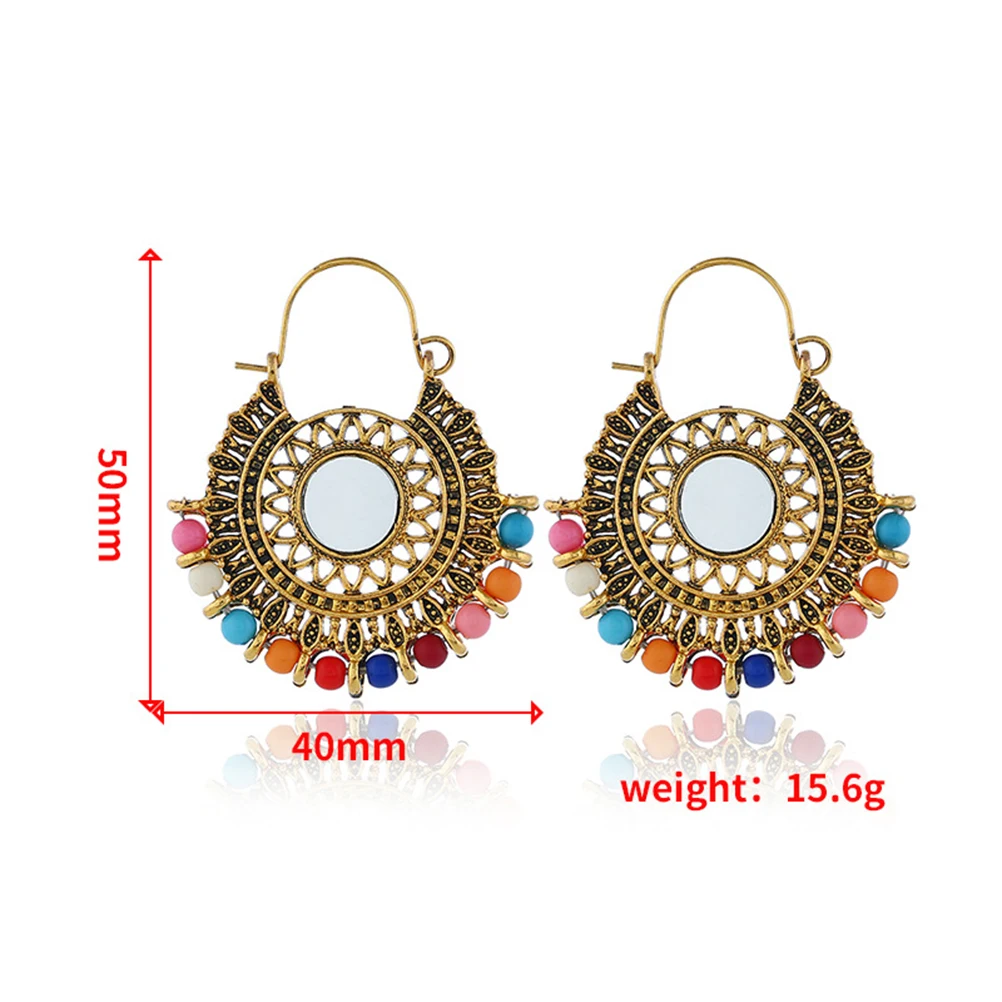 

Bohemian Earrings Retro Dangle Earbob Circle National Decor Lightweight Fashion Jewelry Gift Popular Accessories Bohemia Eardrop