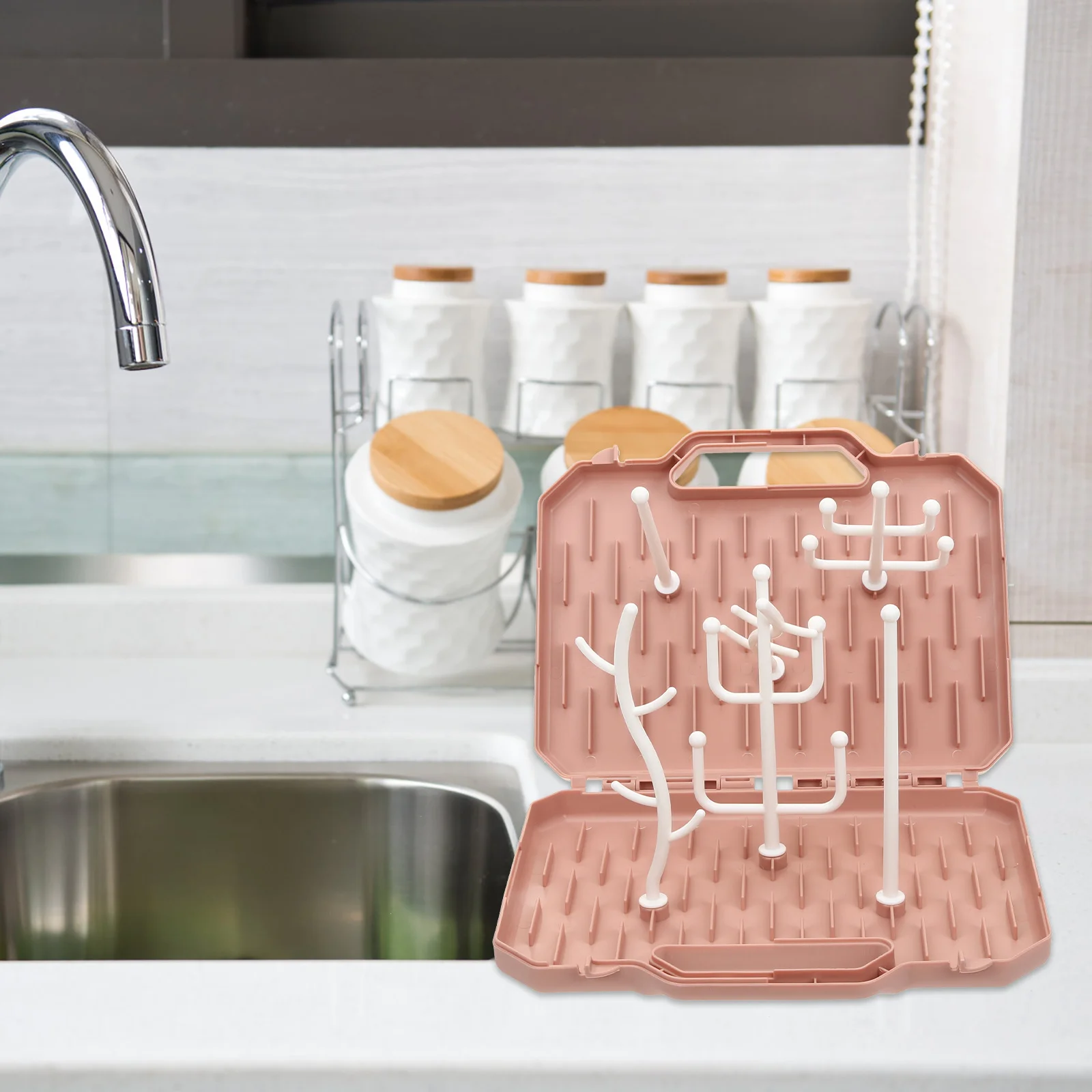 

1Set Baby Bottle Drying Rack Case PP Material Portable Nursing Bottle Dryer Organizer Travel Feeding Tool Baby Supply