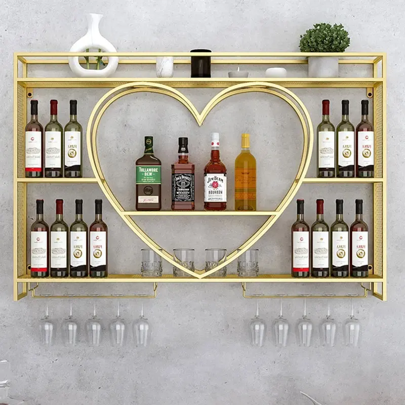 

Cute Vertical Bottle Holder Display Minimalist Living Room Wall Wine Rack Bottle Storage Modern Estante Para Vino Bar Furniture