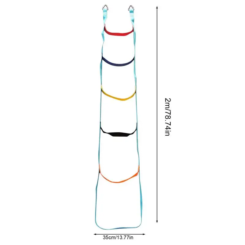 Klimtouwladder Rvs Gespen Boomhut Touwladder Kleurrijke Webbing Klimladder Voor Hindernisbaan Touw