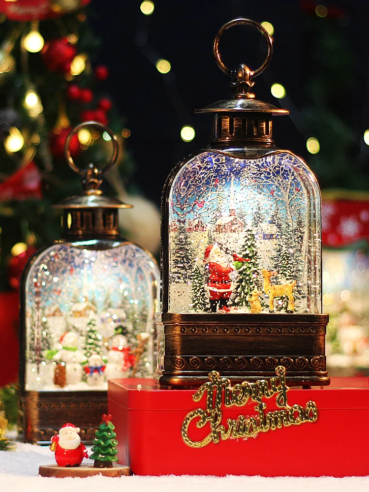 Music box ornaments with snow crystal ball