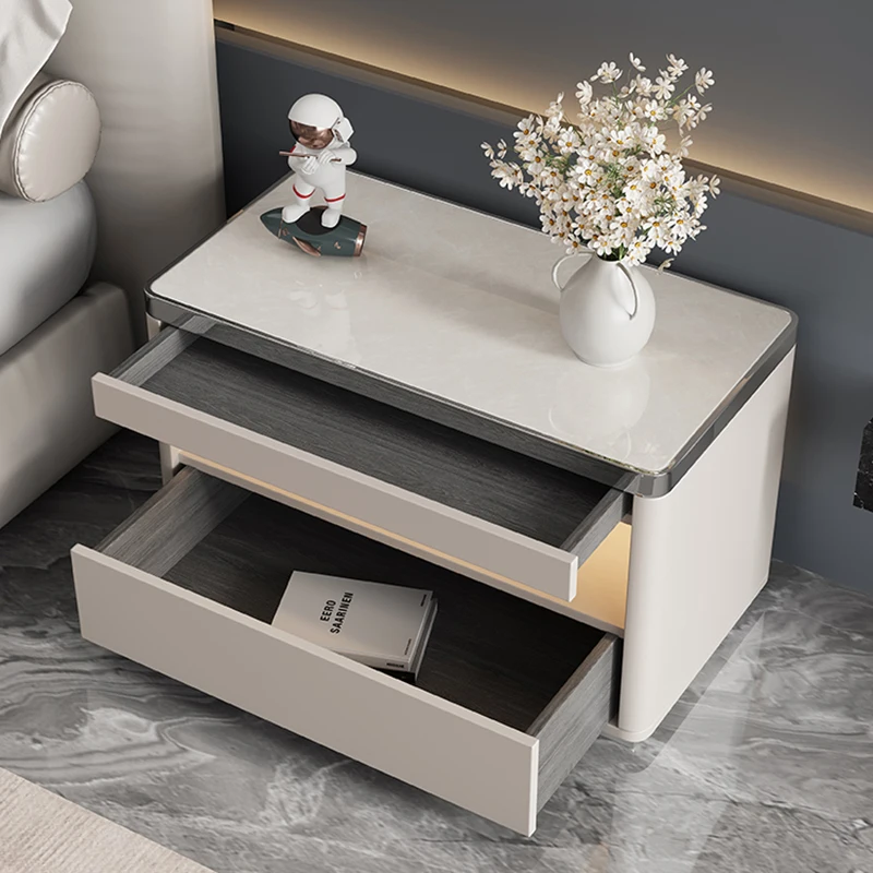 طاولة بجانب السرير إيطالية عصرية فاخرة، تخزين حديث، طاولات بجانب السرير بسيطة، جودة حساسية، أثاث غرفة نوم Mesitas De Noche #3