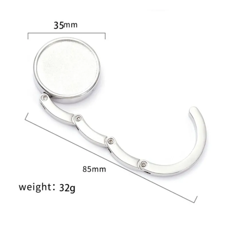 Portable Folding Bag Hanger Handbag Hook Holder Table Hook Crystal Alloy Purse Bag Holder Circle Shape Bag Accessories image 5