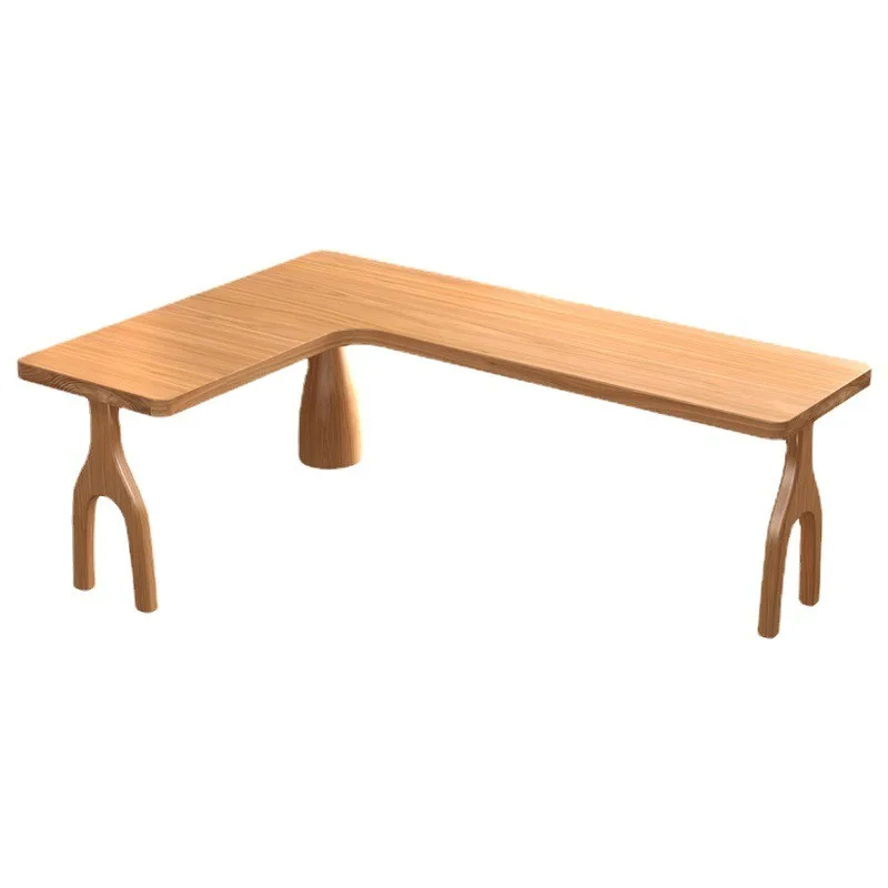 Modern minimalist office boss table, solid wood corner desk, creative bedroom computer desk
