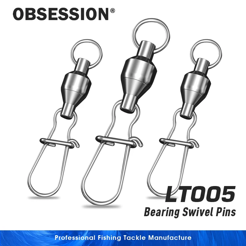 OBSESSION LT005 10pcs 1# 3# 5# Stainless Steel Strong Ball bearing Swivel Fishing Connector Interlock Snap Fishing Accessories