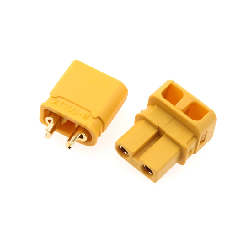 XT30ULW-F Plug 90 Degree Soldered XT30U Male/Female Connector Gold-Plated Copper Lithium Battery Interface for RC Model Aircraft