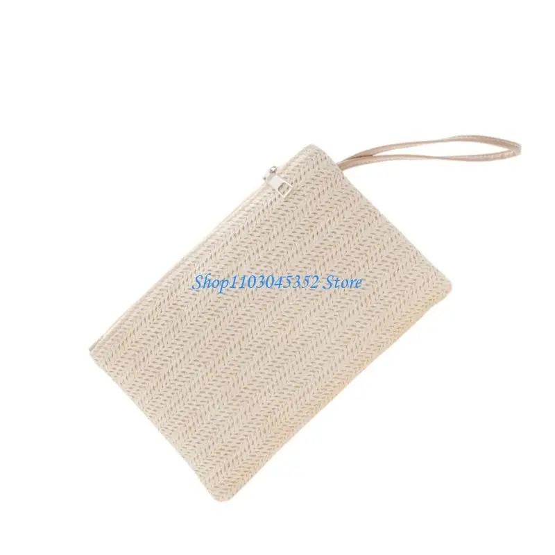 حقيبة يد منسوجة عملية البناء حقيبة عملات معدنية خفيفة الوزن تحمل موضة الصيف