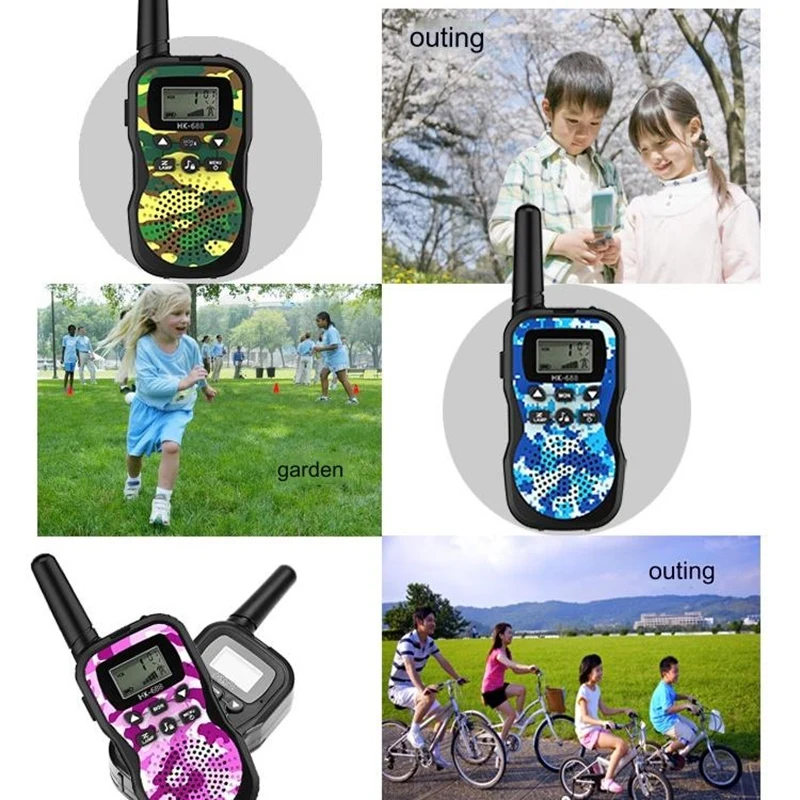 Walkie Talkies Rechargeable For Kids Long Range,Xmas Birthday Gift, Hiking Gear Camping Games Toys With Flashlight Green Durable