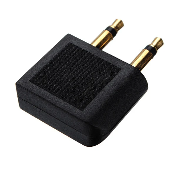 

2Pcs 3.5mm Female To Dual 3.5mm Male Mono Airplane Headphone Earphone Jack Audio Adapter Airline Flight Travel Headset Connector