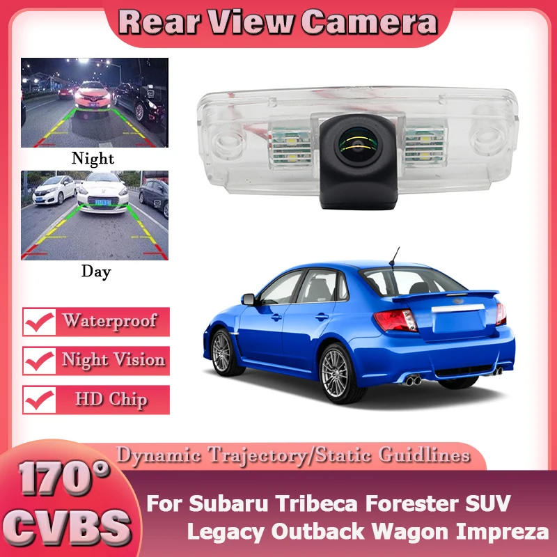 HD 170° Fisheye Dynamic Trajectory Car Rear View Wireless Camera For Subaru Tribeca Forester SUV Legacy Outback Wagon Impreza