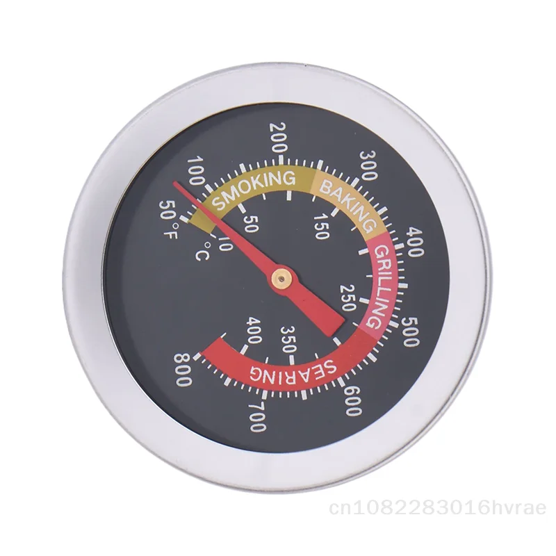 Termometro per barbecue in metallo da 52 mm - Indicatore di temperatura per forno con quadrante grande in acciaio inossidabile Facile da leggere per la cottura della carne
