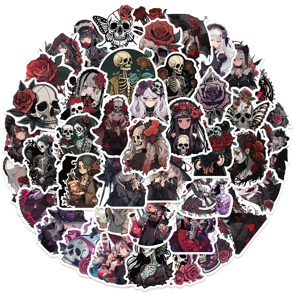 10/30/50Pcs Retro Gothic Girl  Waterproof Graffiti Sticker Aesthetic Decorative Luggage Laptop Cup Phone Scrapbook Kids Stickers