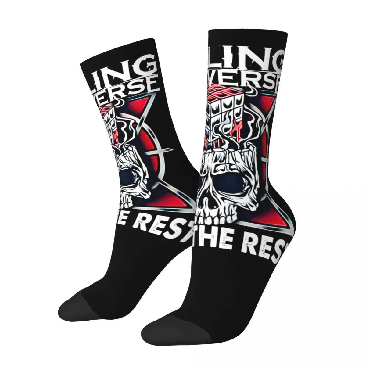 

Funny Happy Men's compression Socks Not A Vampire Vintage Harajuku Falling In Reverse Street Style Novelty Seamless Crew Crazy