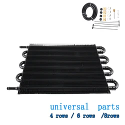 4 Row 6 Row 8 Row Aluminum Universal Oil Cooler Kit Oil Radiator Car Auto Transmission Auto-Manual Radiator Converter auto parts