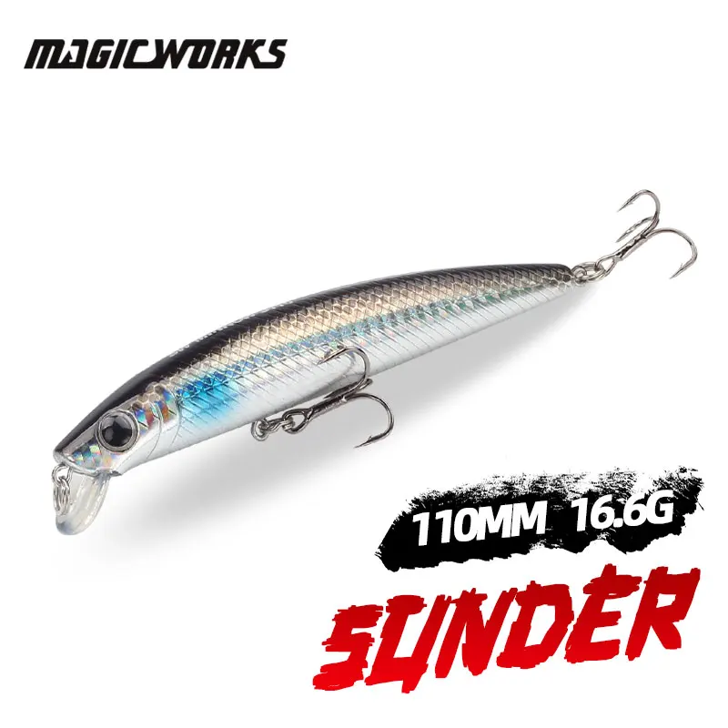 

Magic Works Sinking Minnow 16.6g 11cm Fishing Lure Magnet Crank Pesca Carp Popper Sea Pike Swimbait Wobbler Artificial Bait Bass