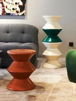 Round Coffee Table Plastic Living Room Home Sofa Creative Side Table Porch Shoe Stool Balcony Small Desk Bedroom Bedside Table