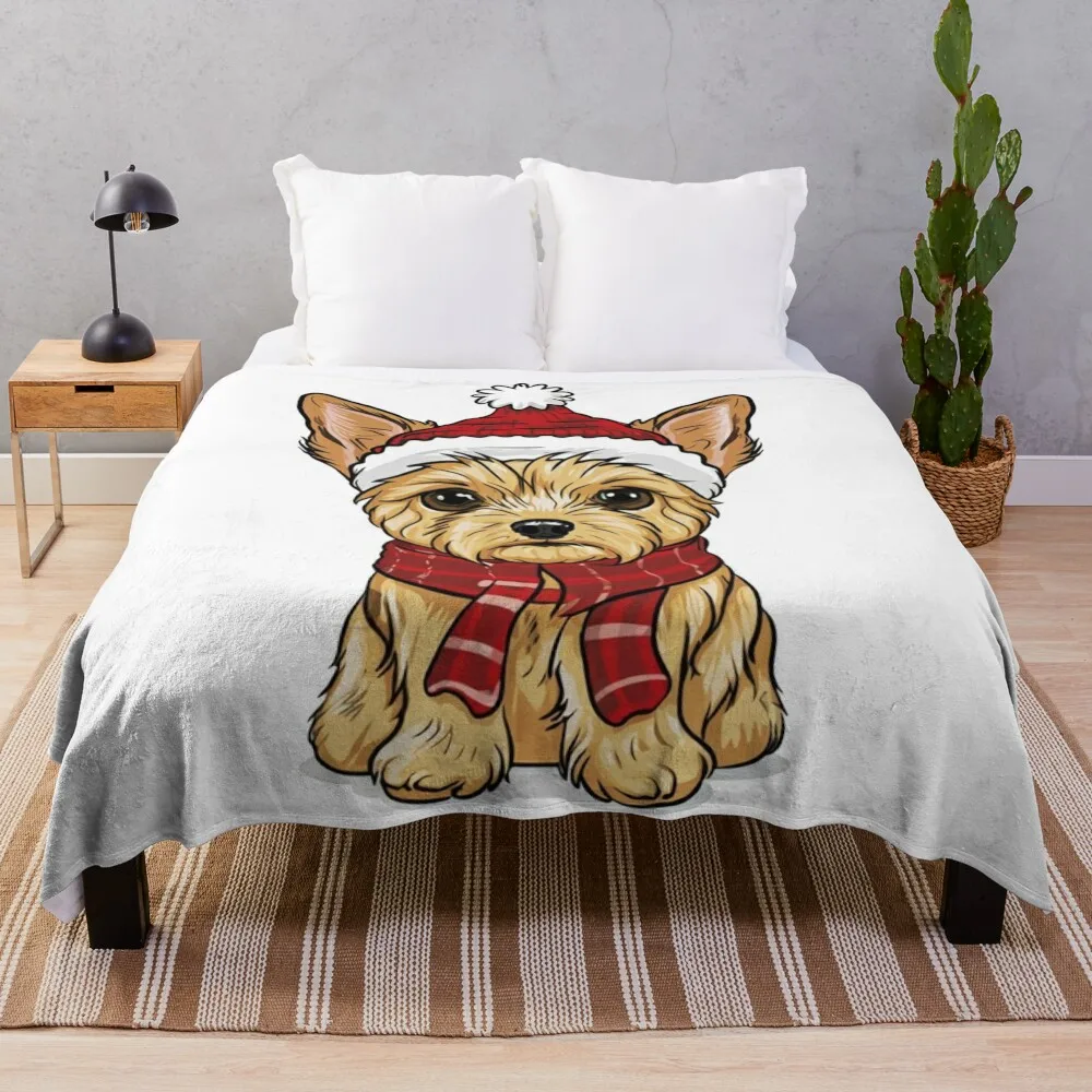 baby dog ??yorkshire terrier Throw Blanket Plush Thermals For Travel Decorative Sofa christmas gifts Blankets