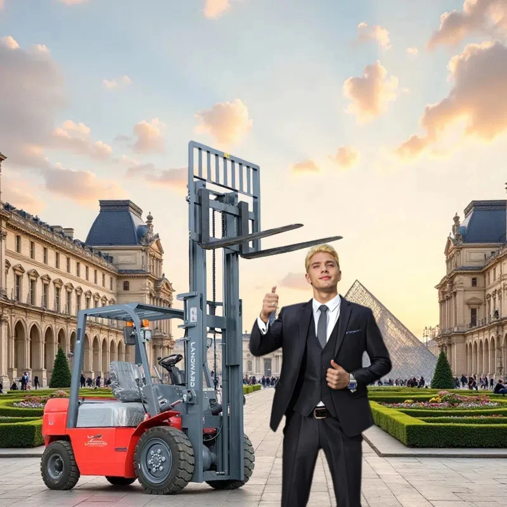 Европейский небольшой вилочный погрузчик с балансированным весом, бытовой 4WD, универсальный дизельный вилочный погрузчик, 4-тонный вилочный погрузчик со склада, по индивидуальному заказу EPA