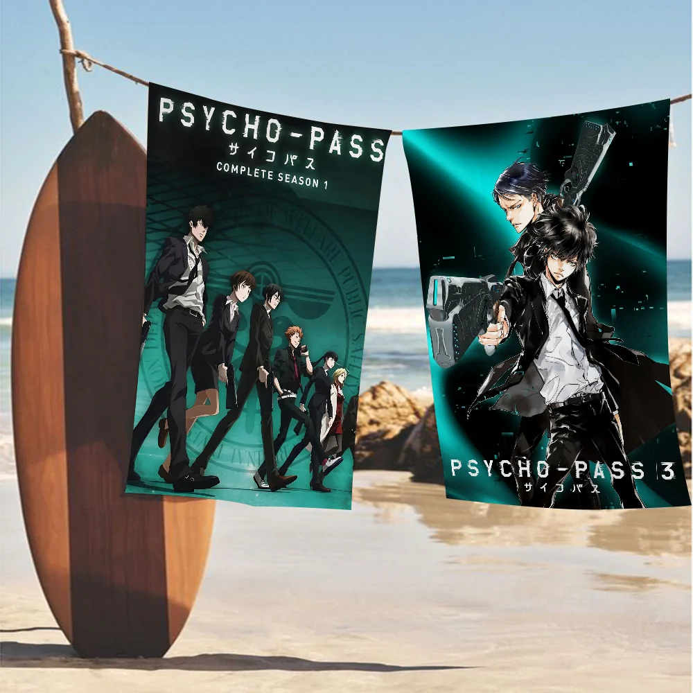 PSYCHO-PASS Beach Towel Colorful Bath Towels For Girl Microfiber Quick Dry Custom Sand Free Beach Yoga Spa Gym Pool