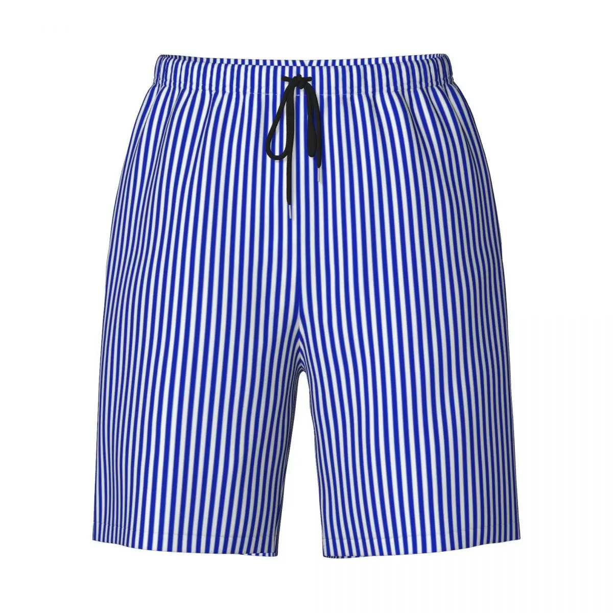 Nautical Sailor Board Shorts Summer Blue and White Vertical Stripe Sports Board Short Pants Men Quick Dry Plus Size Swim Trunks