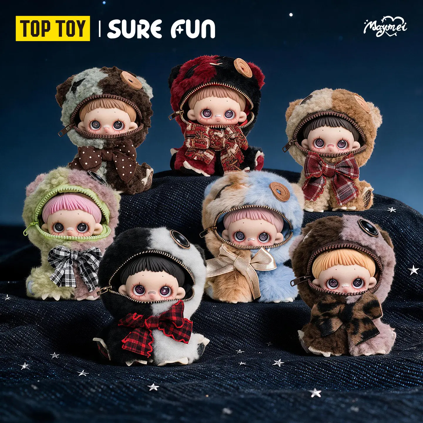 Toptoy Maymei Greedy Bear Serie Blindbox-Puppe Niedliche Flauschige Figur Ornament Kreatives Sammlerstück Geschenk für Frauen