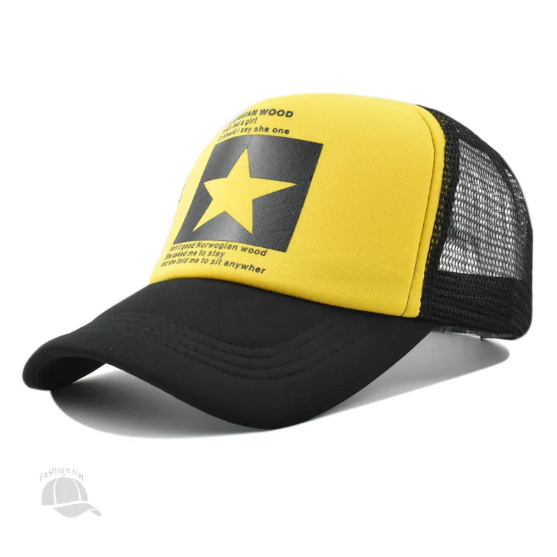 

2025 Headwear Hat Snapback Sports Ball Trucker Spring Summer five-pointed Star Printed Baseball Cap Retro Men Outdoor Sun B7M14