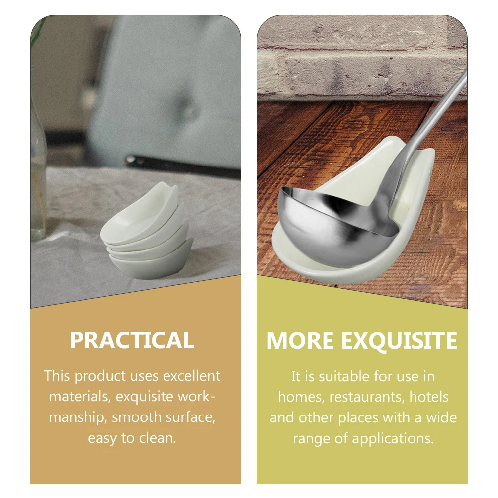 

3Pcs Spoon Holders Ceramic Ladle Racks Smooth Surface Easy Clean Utensils Storage for Kitchen Dining Spoon Stands