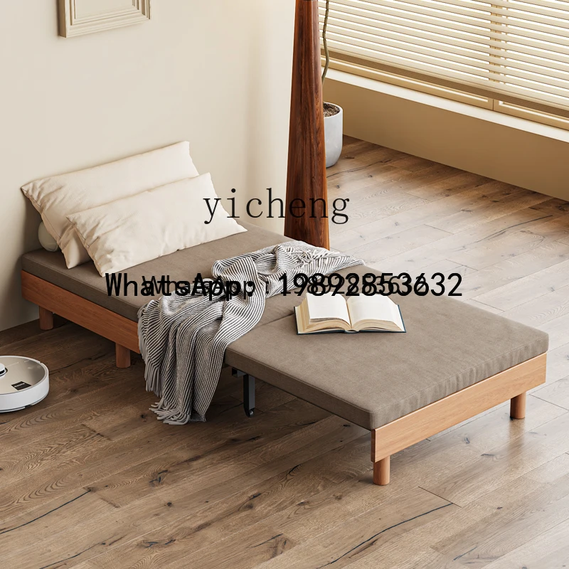 G1 solid wood sofa bed dual-purpose small apartment foldable single double multi-functional retractable bed