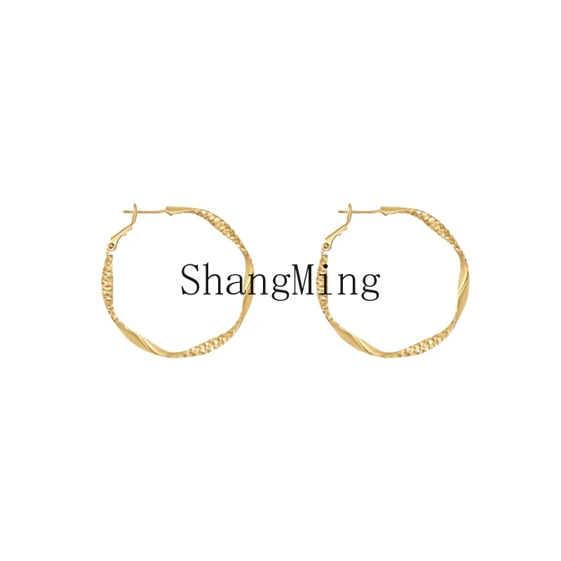 

LXY large circle earrings women's new niche high-end light luxury temperament earrings