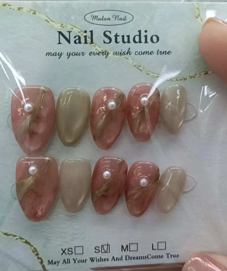 Mixed Pack Handmade False Press On Nails With 3D Charm Reusable Full Cover Nails Random Shipment For Daily Nail Decoration