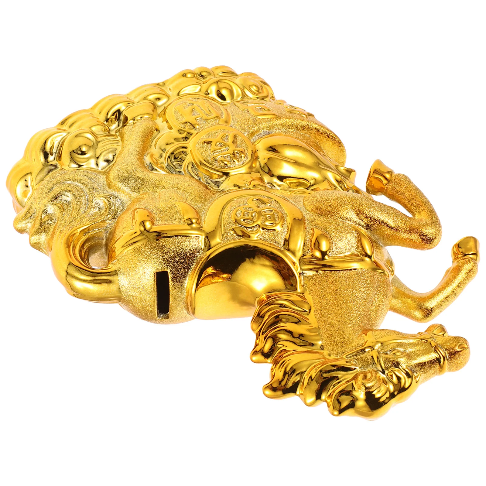 

Horse Shaped Savings Bank Ceramic Animal Money Jar Golden Horse Decor Coin Storage for Home Office Chinese Zodiac Gift