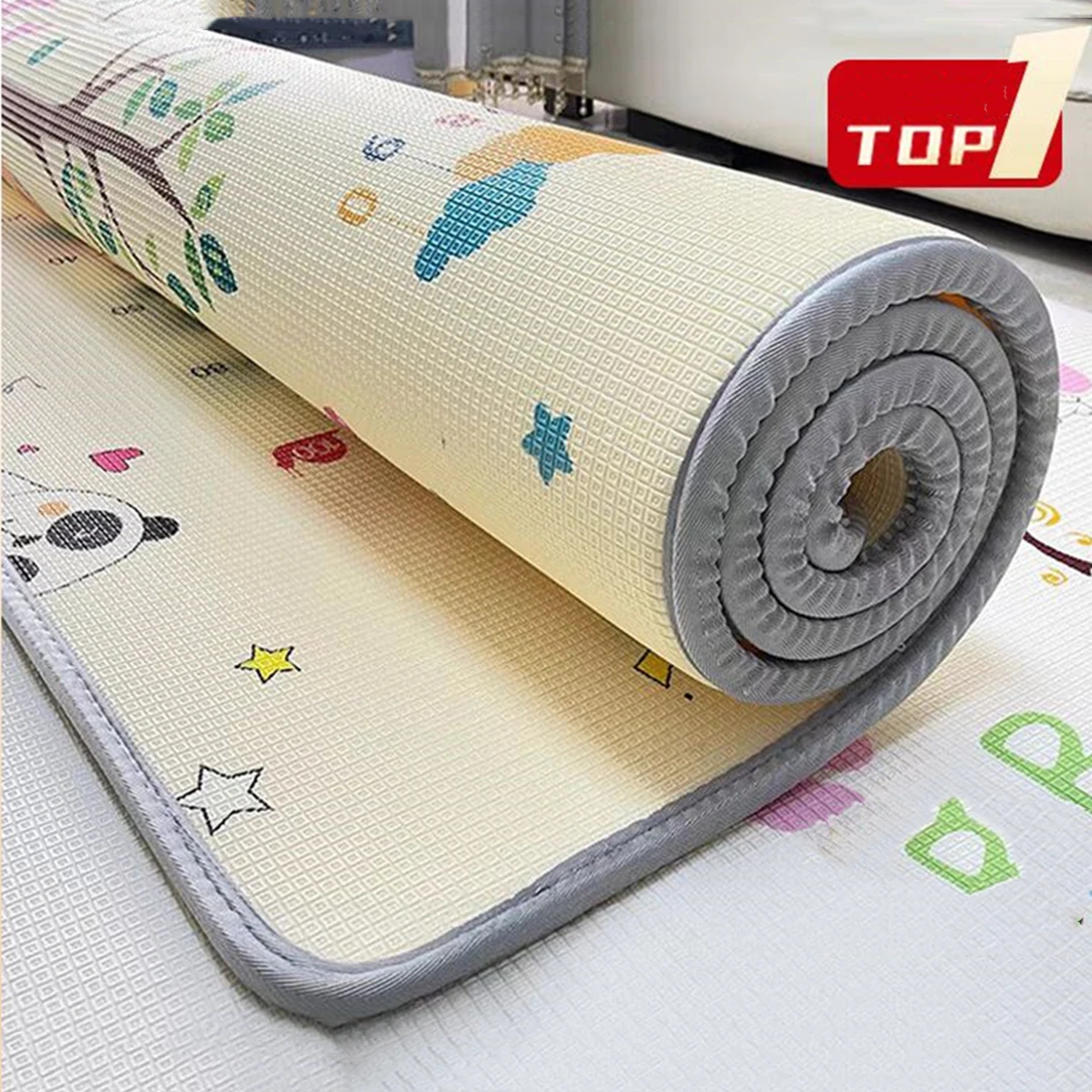 Tapis de sport pour bébés, 1cm, optique EPE, pour activités et jeux d'enfants, avec polymères de sécurité, pliable