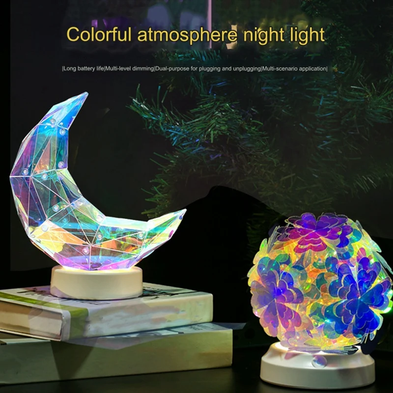 AB09-Lámpara de dormitorio, lámpara de noche, luz nocturna, cambio de Color, luz romántica y sombra, luz nocturna de ambiente