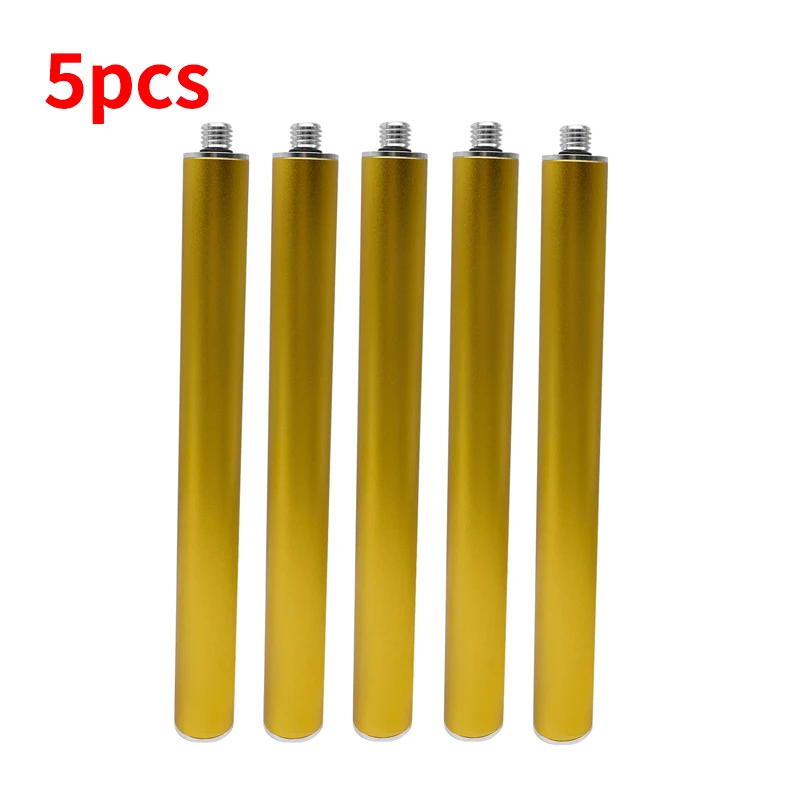 5PCS 30cm 1 Foot 5/8 Threaded GPS/RTK Extension Rod Yellow Diameter 32 Mm GPS Surveying Pole Antenna Extend Section For GNSS